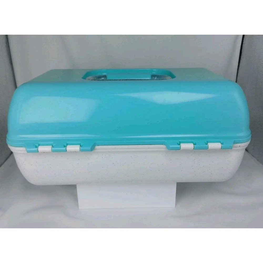 Ulta Beauty Caboodles Make Up Organizer Mint Green Sparkle White Mirror No‎ Tray